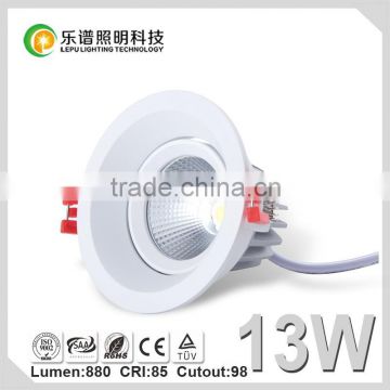 Manufacturer Good Quality High CRI Sharp COB Dimmable 13W LED Downlight Cutout 98mm Round