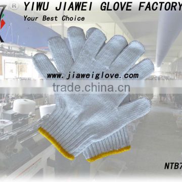 white knitted cotton gloves,safety gloves,work gloves/guantes de algodon