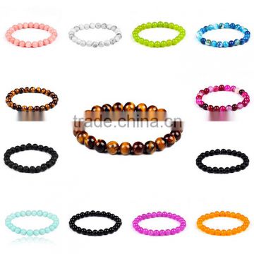 Wholesale fashion jewelry multicolor Natural crystal stone bead bracelet bangle