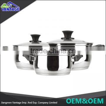 Wholesale cookware sets stainless steel soup pot with bakelite handle and knob