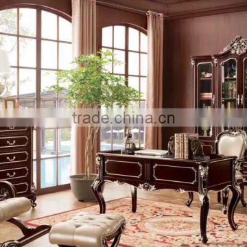 Wooden home study furniture solid wood carving office wiriting tabe set