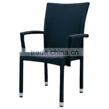 Black Aluminium Frame Wicker Dining Arm chair L80705