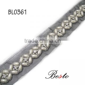 China factory direct headmade sewing bead lace trim wholesale