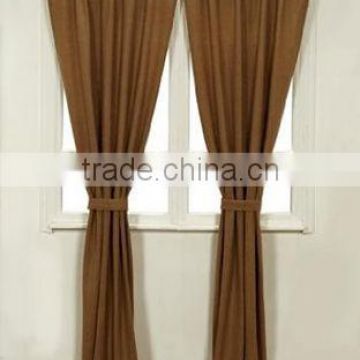 Burlap natural curtain window treatments