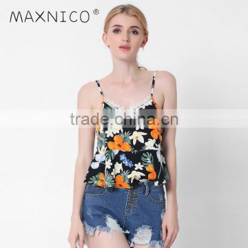 Maxnegio strap clothing women printed latest fashion blouse design