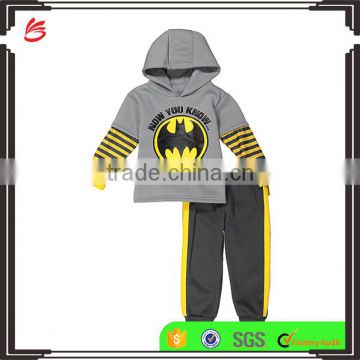 2017 baby wholesale children's toddler boy clothing hoodies + pants custom kids clothes set