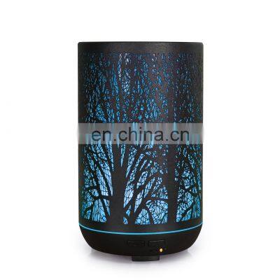 2021 new iron art hollow wood branch  a roma diffuser 300ml air humidifier with 7 color change LED night light humidifier