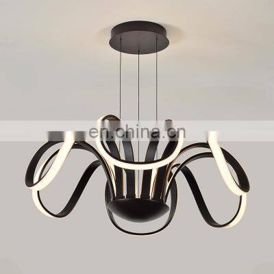 HUAYI New Design Modern Style Luxury Aluminum 55W Indoor Living Room LED Chandelier Pedant Light