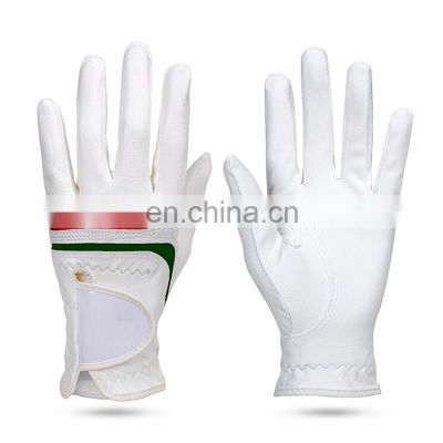 Customized logo high quality left or right hand cabretta leather golf gloves Custom golf gloves