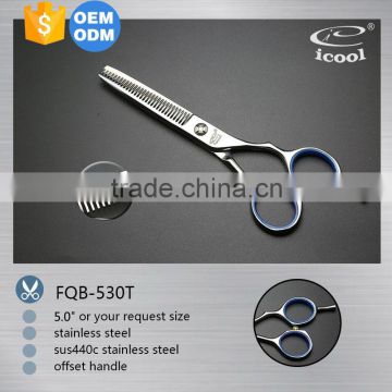 ICOOL FQB-530T professional offset handle hair thinning scissors