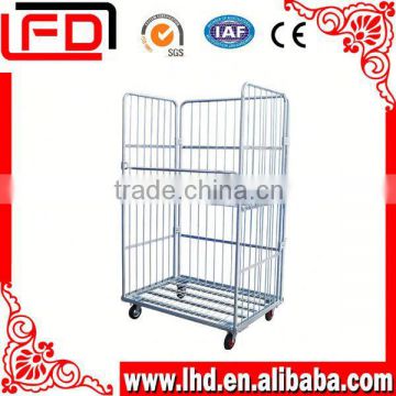 electronic galvanized wire mesh Roll Cage with four wheels