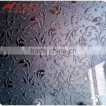 5mm deep acid etched /frosted glass/titanium mirror/back painted glass factory in shahe