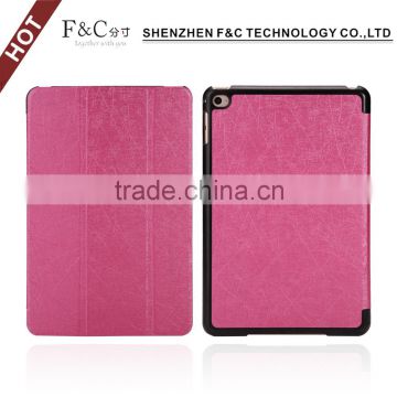 Flip case for ipad mini 4,stand folded cover for ipad mini 4 hard pc cases