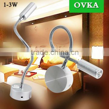 1w 110V 220V flexible snake led wall mounted lamp hotel bedside light black                        
                                                Quality Choice