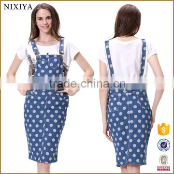 Factory Price Denim With Suspenders Skirt Overall For Girls