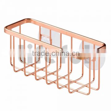 Rose Gold Kitchen Sink Suction Holder for Sponges, Scrubbers, Soap