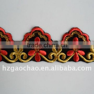 Excellent metalic ambroidery lace