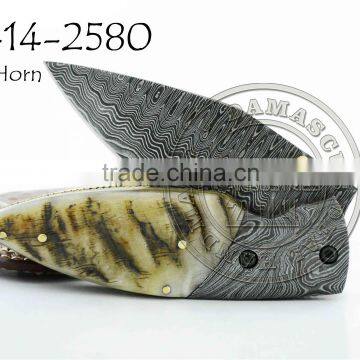 Damascus Steel Folding Knife DD-14-2580