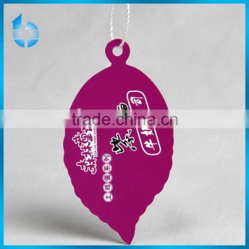 leaf shape hangtag with glosy lamination for different taste toast