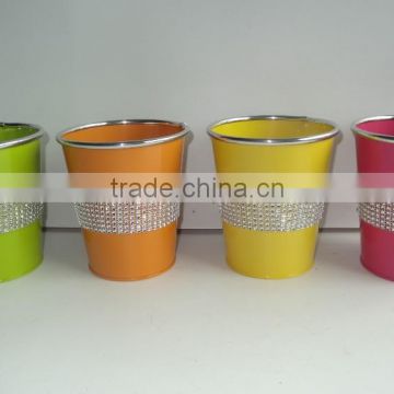 cheap bright color metal indoor flower pot