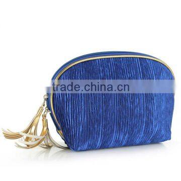 Polyester with piping zipper cosmetic bag