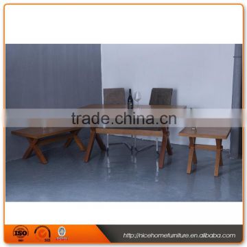 Favorable price 6 seater modern solid wood dining table