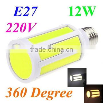 220V 12W E27 LED COB Corn Light High Brightness Lamp White/Warm White High brightness 360 Degree SpotLight Energy Saving