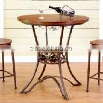 Round Wooden Dinning Furniture with Iron Legs