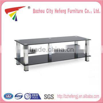 Best selling tv stands glass ultra thin Aluminum tube tv stand