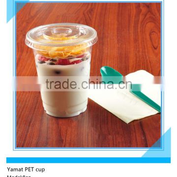 8oz Clear Beverage Use PET Custom Printed Plastic Yogurt Cup With Dome Lids