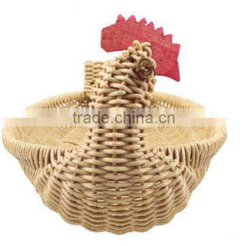 Handwoven pp rattan cock basket