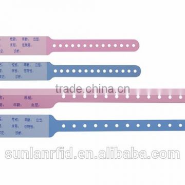 Custom Promotional One Time Paper ID Wristband For Hospital