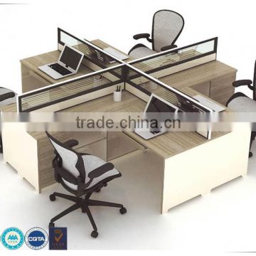 Nice price high quality L shape 4 seat panel office workstation cubicle