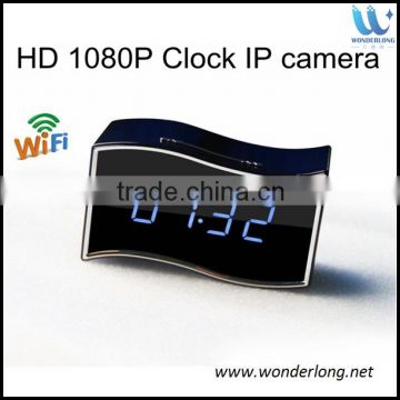 2016 Newest hd1080P alarm table clock wifi night vision camera clock hidden camera