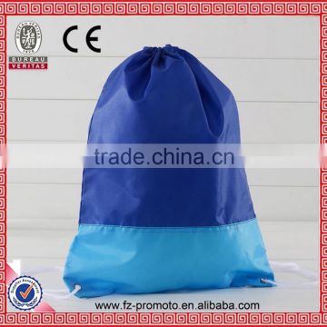 Portable sack cheap polyester nylon drawstring backpack simple Solid bag back bag for travel drawstring bag for books shoes