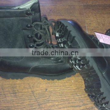 Rubber sole leather boots