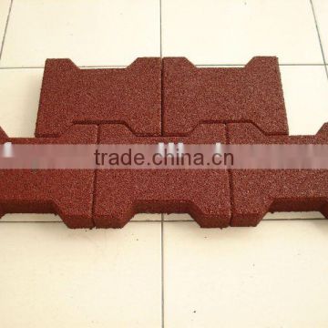 Non Toxic red face dog-bone pavers rubber bricks 45mm