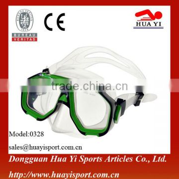Adult Breath PVC rubber diving mask with two window