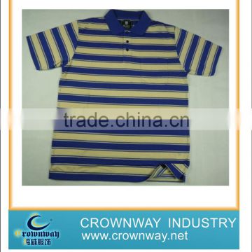 Yarn dyed striped pima cotton polo shirt for men, free sample supported