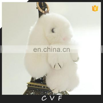 Cute real rabbit fur bunny keychain/bag charm for bag/car fashion