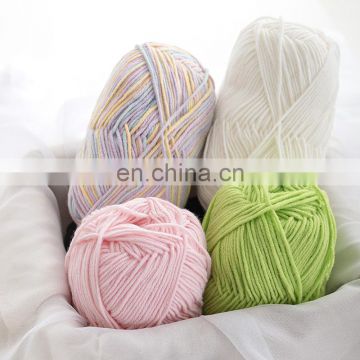 Acrylic cotton blend solid dyed dk weight hand knitting yarn for knitting sweater