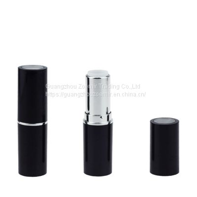 Black With Sliver Ring Classical Slim Custom Logo Luxury Lipstick Tube