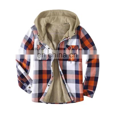 2021 Christmas Amazon Independent Station Hot Sale New European and American Men's Hooded and Fleece Shirt Jacket