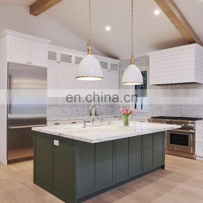 Northern Europe Style Matt Lacquer Wood Kitchen Cabinets With Marble Grain Counter Top Kitchen Cabinets