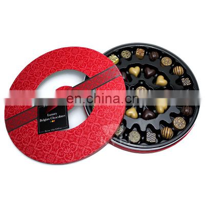 Luxury round window chocolate gift box of paper recycle material selection box for chocolate products