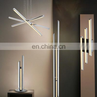 HUAYI Hot Product Office Living Room Indoor Iron Aluminum Chrome LED Contemporary Floor Lamps
