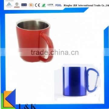 double wall stainless steel coffee mugs with handle/wholesale custom coffee mug