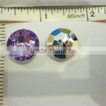 LIGHT PURPLE COLOR BUTTONS IN ACRYLIC STONE WITH SILVER PLATED BACKING, 15MM SA-2985