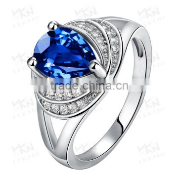 2015 latest popular light large blue natural stone rings for young women