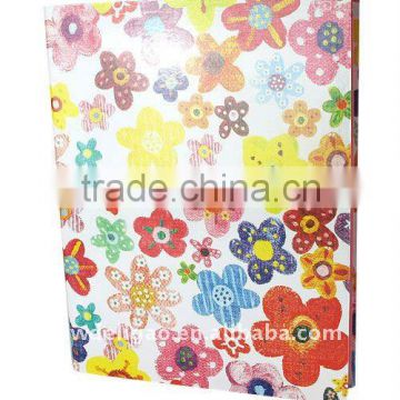 Color Flowers Printed Cloth Wrapping Ring Binder Desktop File Folder for Office Stationery Cardboard A4 or FC Size